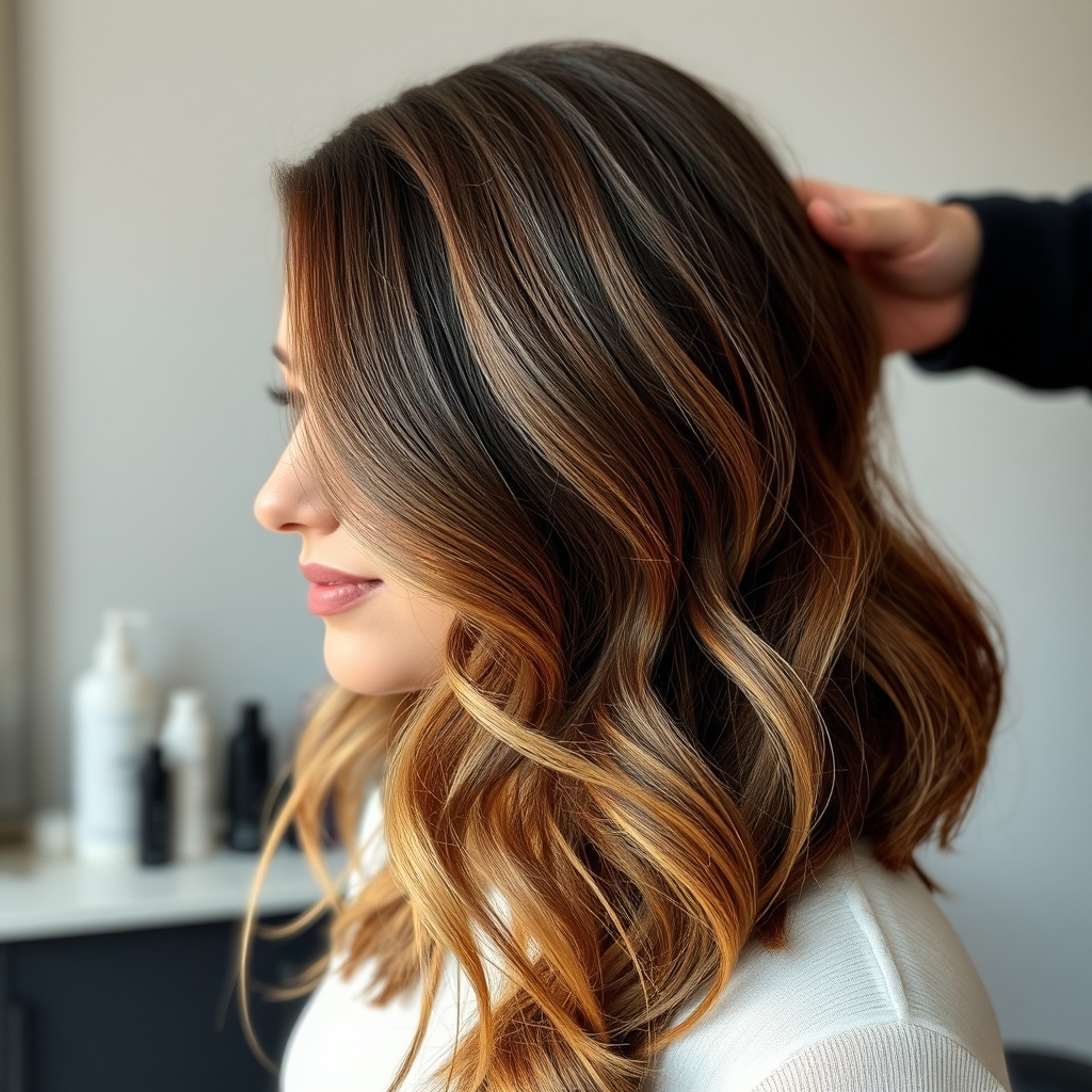 Balayage brun miel