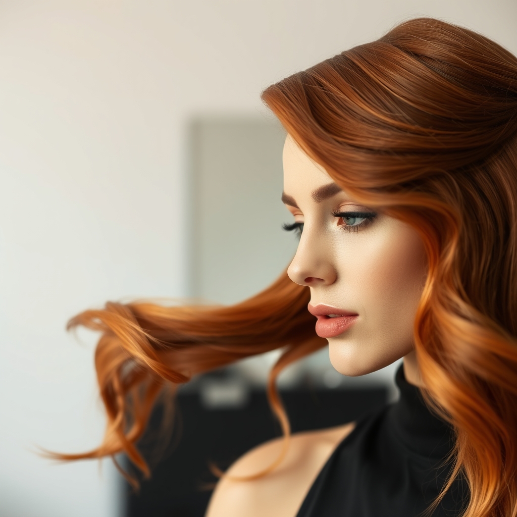 Cheveux châtain roux