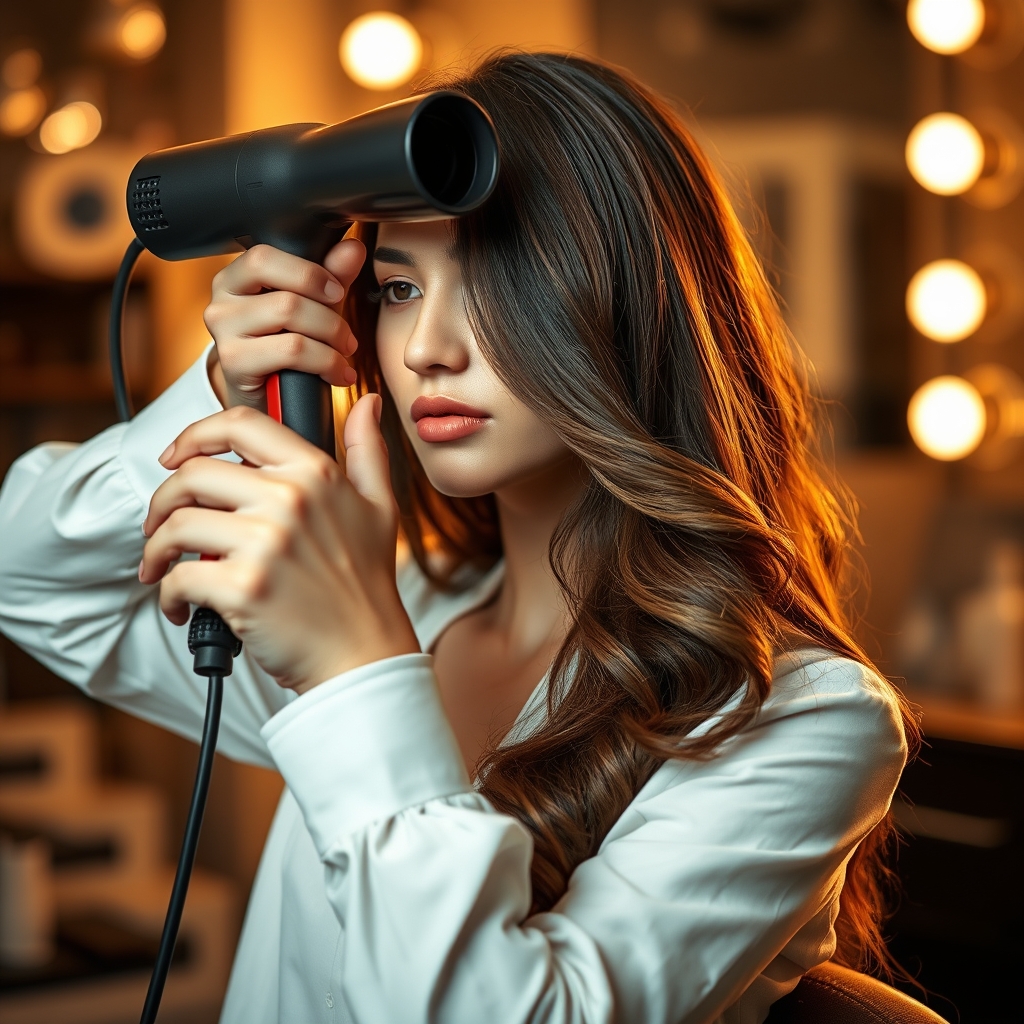 Sèche-cheveux professionnels & ioniques · illustration d'ambiance